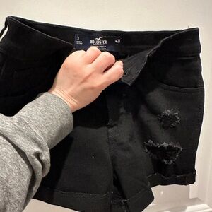 Hollister black jean shorts
